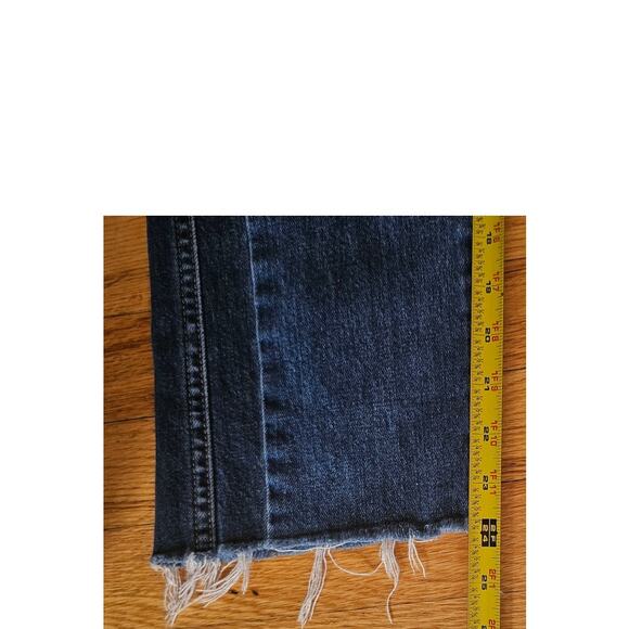 J Crew Vintage Straight Jeans, Dark Denim Side Panel, Frayed Hem, Sz 28 - Picture 10 of 10